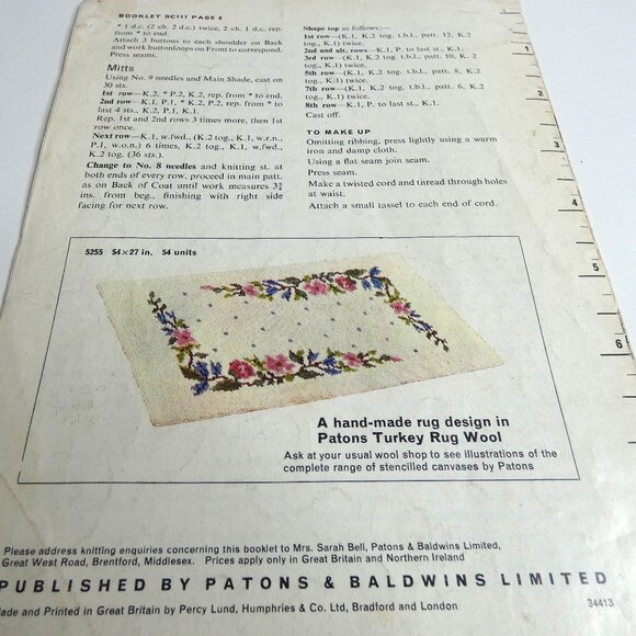 Vintage Pattern Patons Totem Double Crepe 6-12 months Hooded Sweater Leggings - Picture 7 of 8